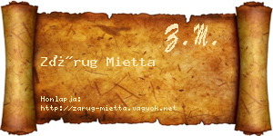 Zárug Mietta névjegykártya